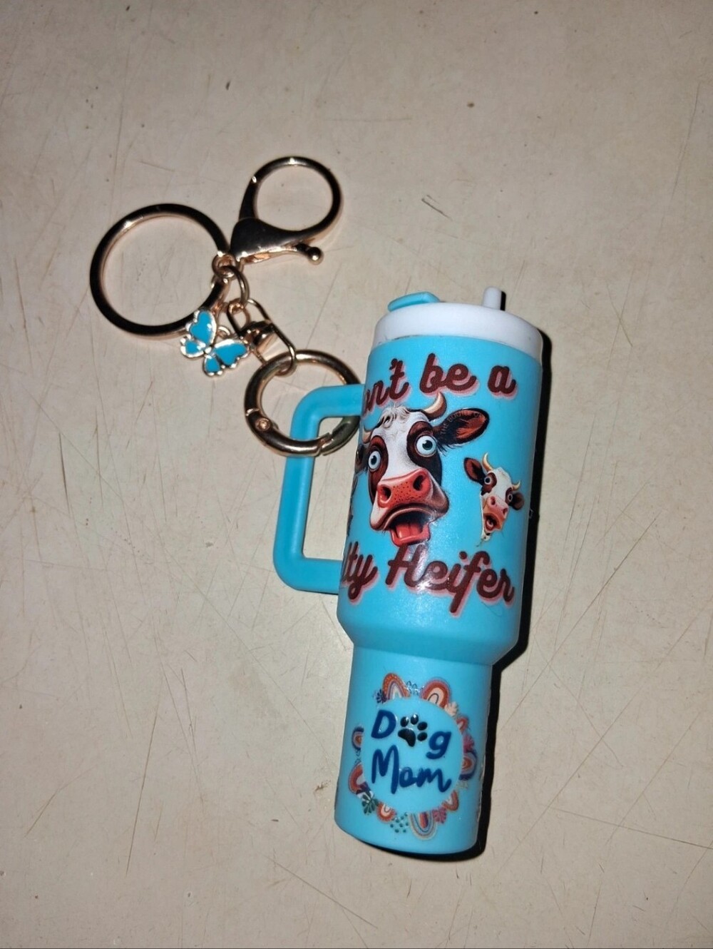 Cow And Dog  Mini Tumbler Keychain